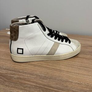 D.A.T.E DATE Hill High Vintage Calf Sneakers White women’s size 6.5